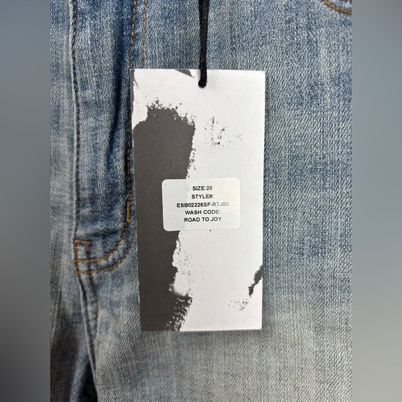 NEW Studio Blue Jean Shorts Ripped Cuffed Juniors Teen 28 Road To Joy Wash 1180 - Picture 3 of 7